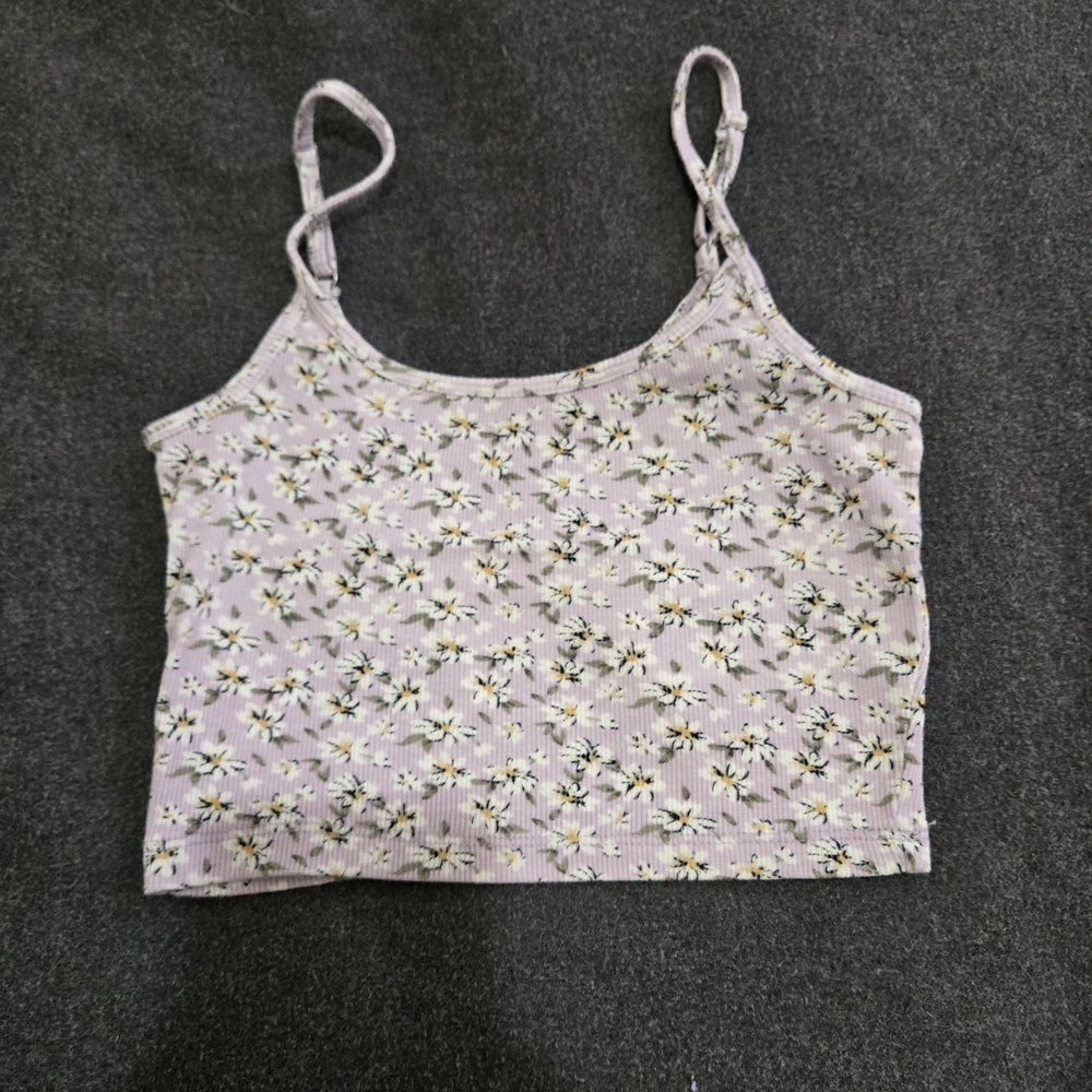 Hollister Black and White Fitted Crop Camisole